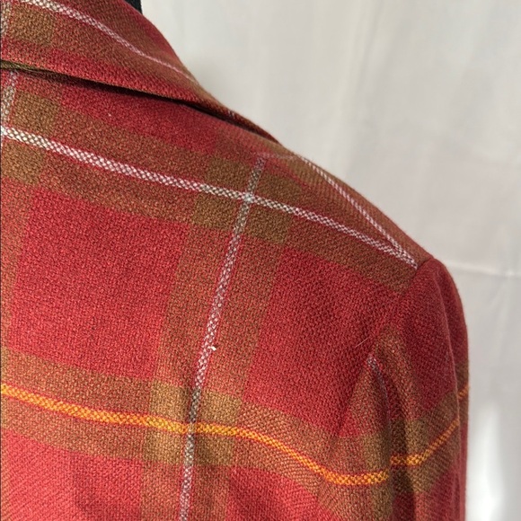 Carlisle Plaid Red Women's Jacket/Blazer 95% Wool 5% Cashmere. Size 10 - Picture 9 of 11
